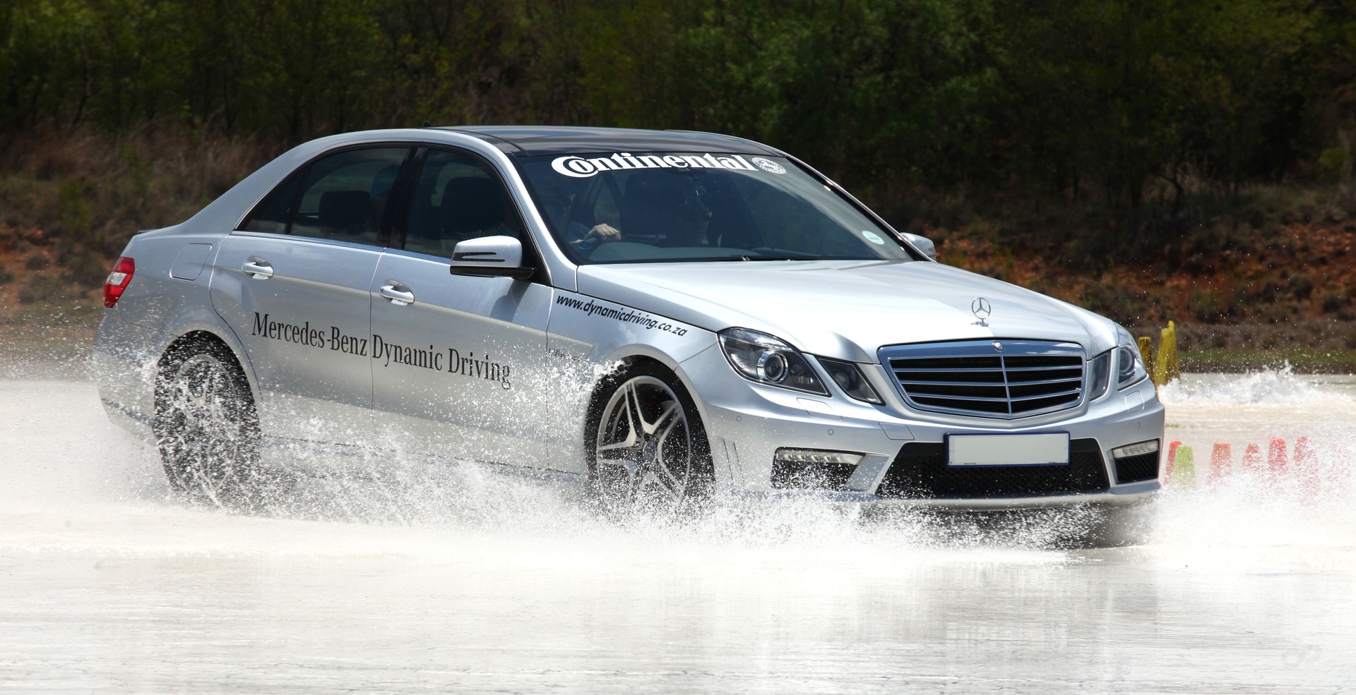 Advanced driver training car on skid pan.