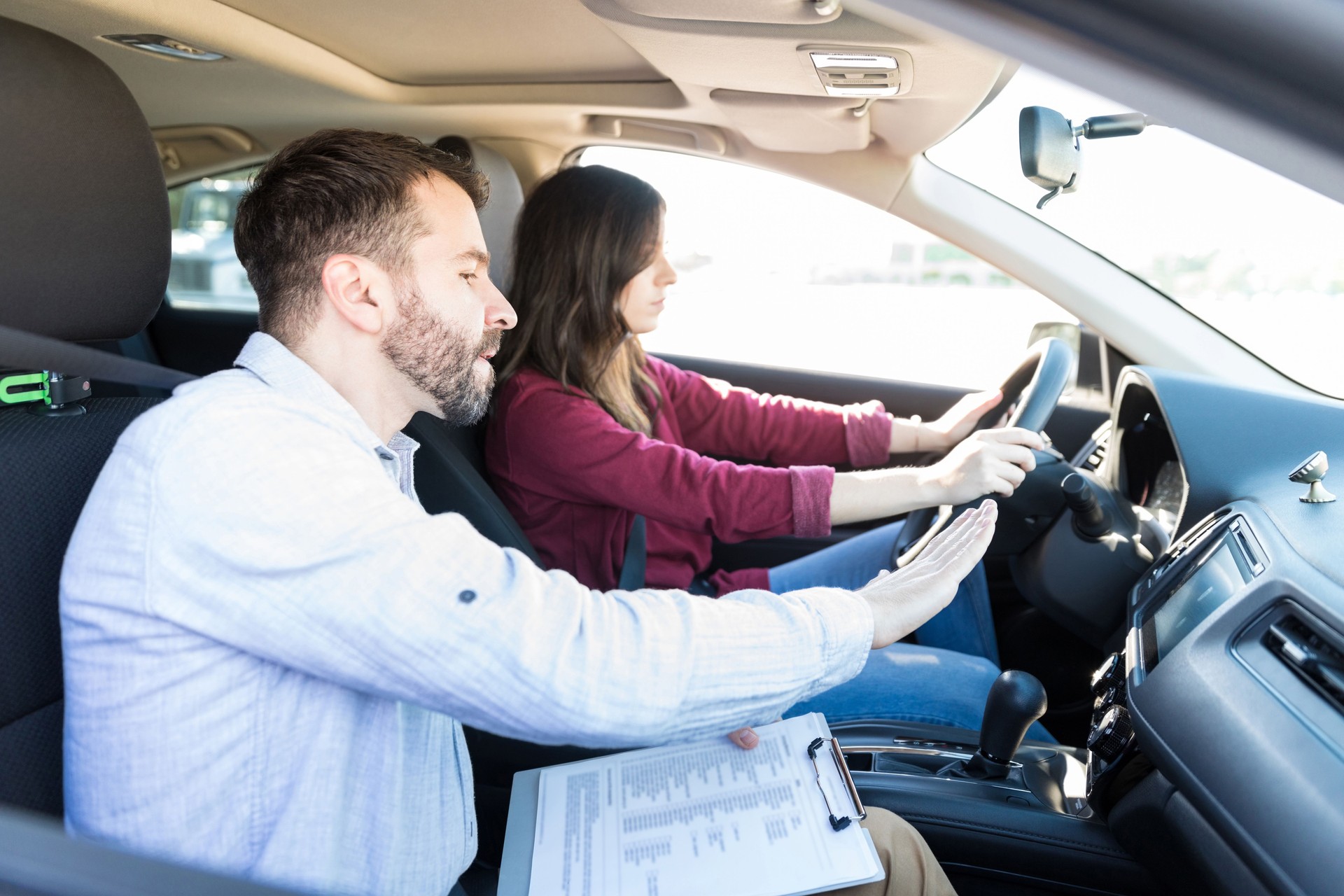 Expert Car Teacher Showing Car Driving Skills